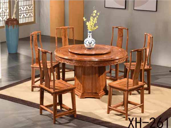 老榆木转台餐桌批发