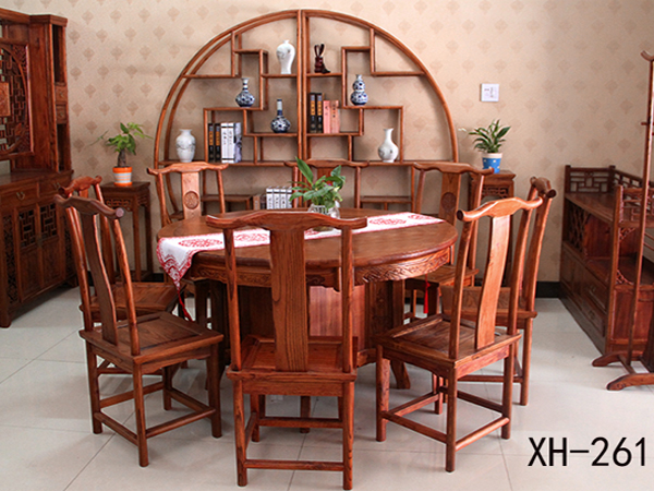 老榆木转台餐桌批发